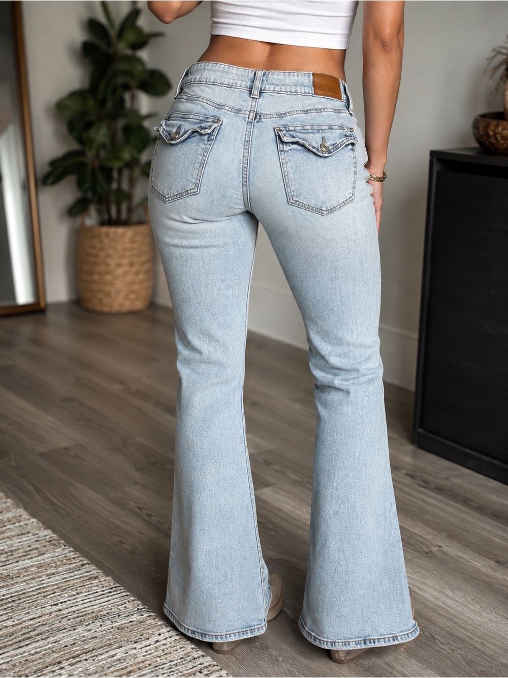American Eagle Light Wash Mid-Rise Flare Jeans